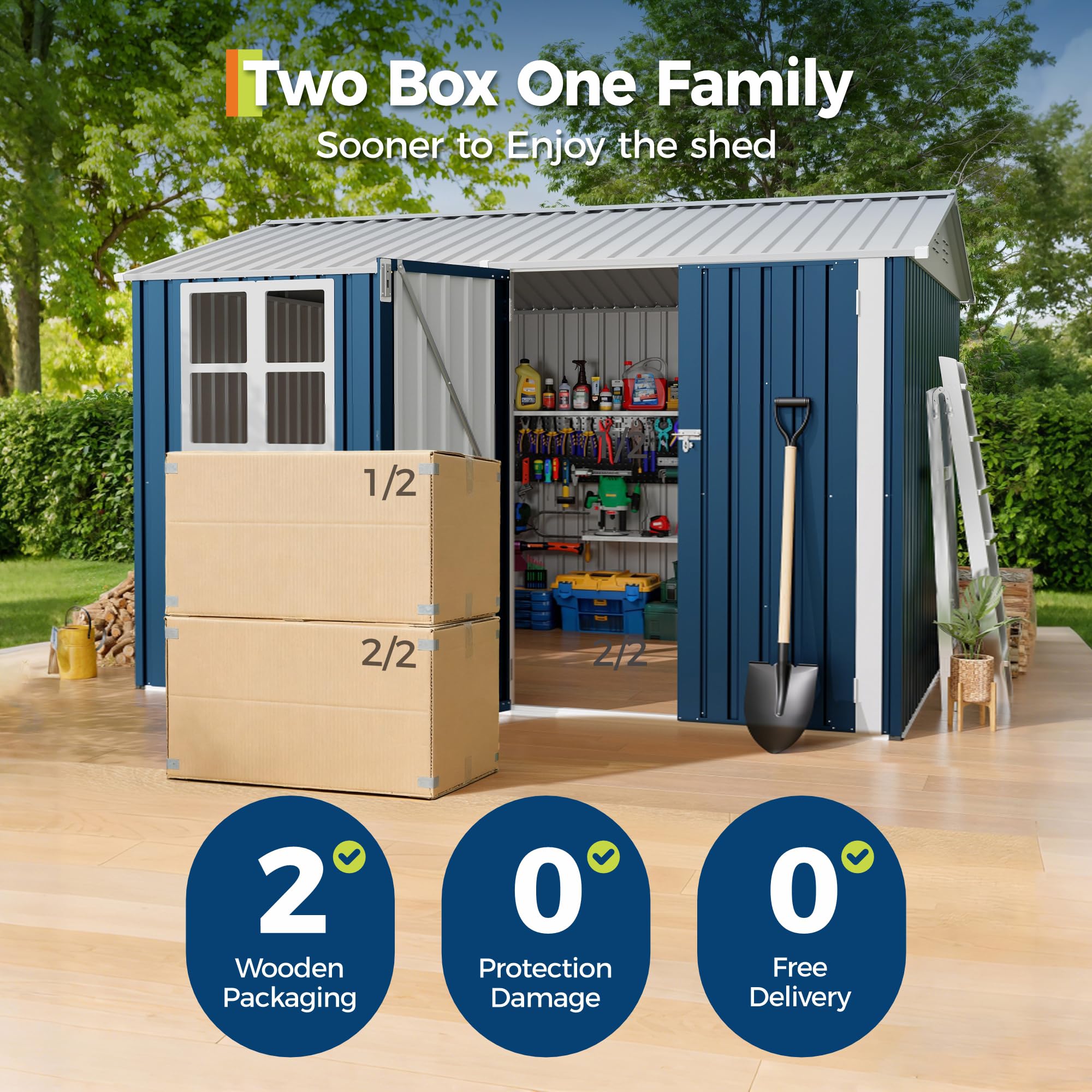 ♪ハAA48♪物置♪コンテナ♪スライドドア付♪丈夫♪アルミ箱♪ Amazon.com : GarveeLife 8x10 FT Outdoor Storage Shed,450CU.T Metal
